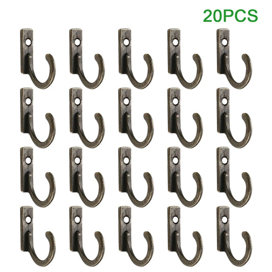 10/20/30Pcs Vintage Storage Rack Wall Hooks For Home Coats Hat Clothes Hanger Towel Key Wall Mounted Hook Kitchen Bathroom Hooks