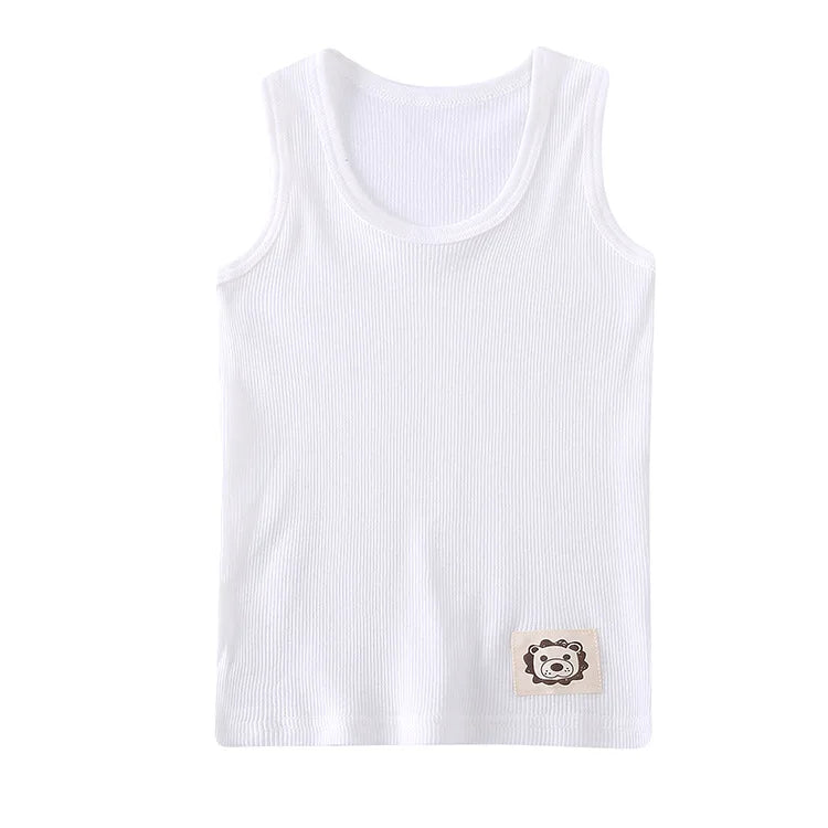 2023 Summer Children Boys Cotton Vests for Boys 2 3 4 5 6 7 Years Kids Girls SolidTank Tops Tees Undershirts Clothes