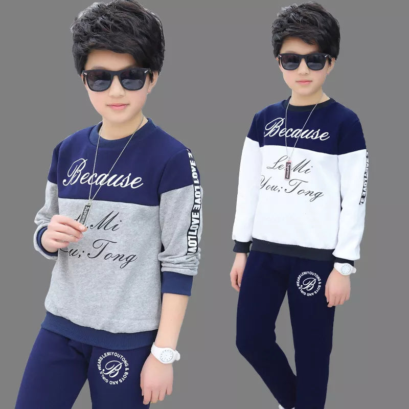 2024 new Boys clothes sport suit casual sets autumn letter children SPRING kids tracksuit spring + pants 5 6 7 8 9 10 11 12 year