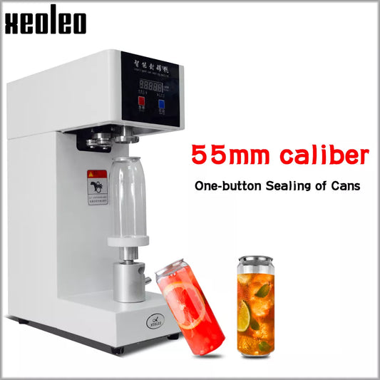 XEOLEO 55mm Cans sealer Drink bottle sealer Beverage seal machine for 330ml/500/650ml PET Milk tea/Coffee Can sealer 220V/110V