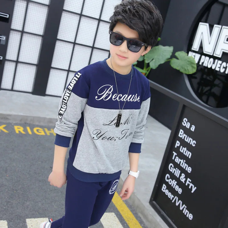 2024 new Boys clothes sport suit casual sets autumn letter children SPRING kids tracksuit spring + pants 5 6 7 8 9 10 11 12 year