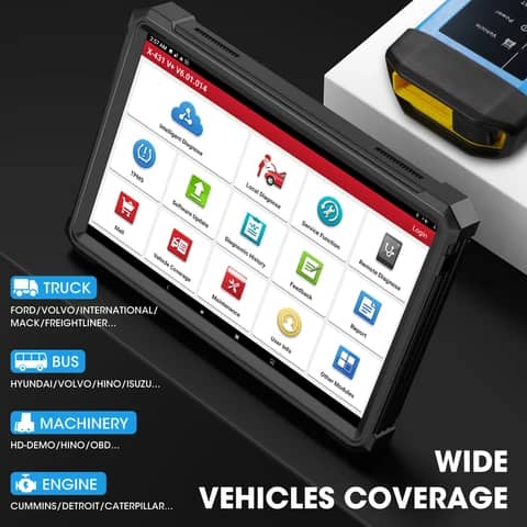 Launch, lancement de codage ECU X431V+24V outil d'analyse de diagnostic pour camions scanner robuste avec boîte de diagnostic HDIII.