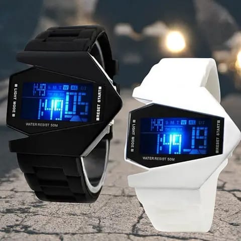 Lumineuse LED montre numérique multifonctionnel silicone sport