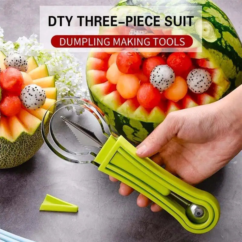 4 In 1 Watermelon Slicer Cutter Scoop Fruit Carving Knife Cutter Fruit Platter Fruit Dig Pulp Separator Kitchen Gadgets Acces