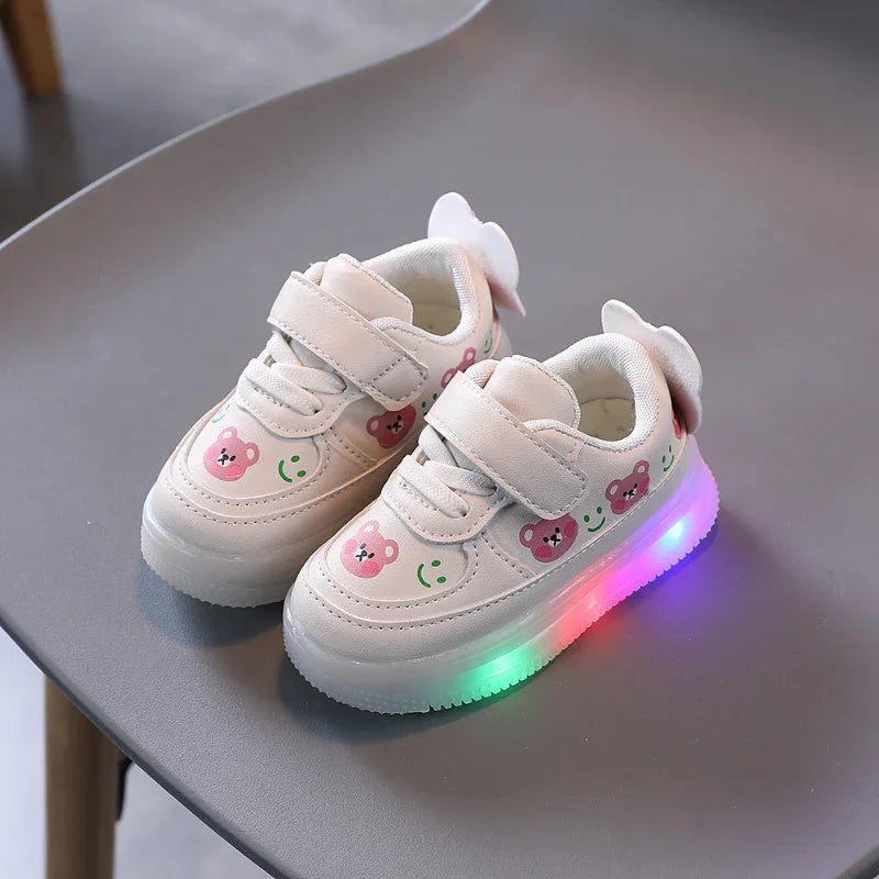 Zapatillas LED Kids Shoe Children Shoes for Girl Boy Luminous Casual Sneakers Non-slip Soft Glowing Little Bear Toddler Shoe운동화