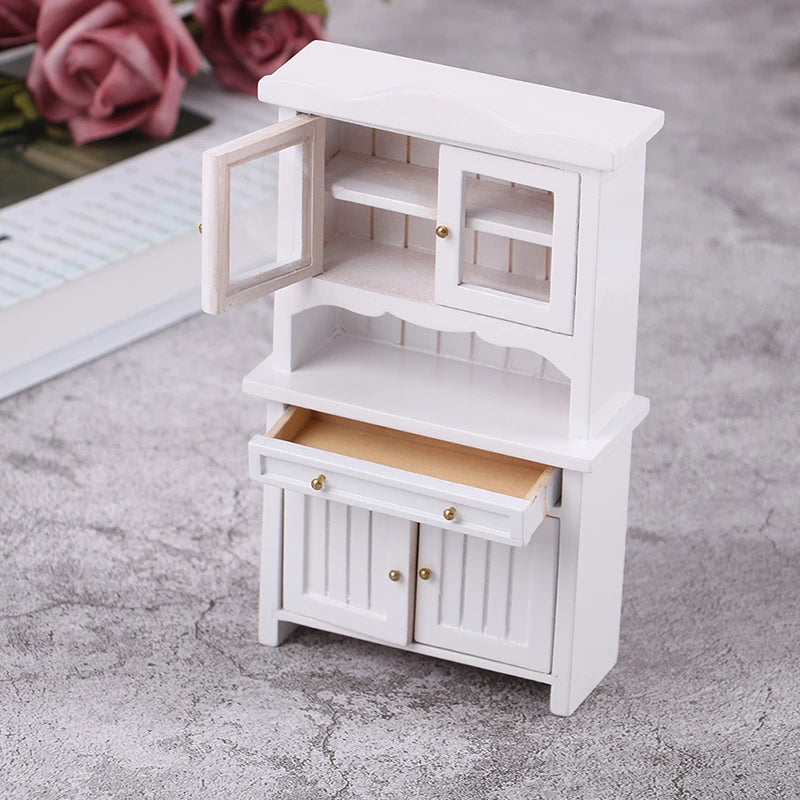 1PC Multi Style Miniature Closet Book Clothes Bedside Table Cabinet Shelf Legs Cupboard Model Dollhouse Furniture Decor DIY Toys