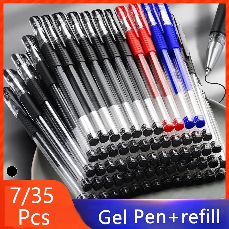 Gel Pen Set School Supplies Black Blue Red Ink Color 0.5mm Ballpoint Pen Kawaii Pen Writing Tool School Office Stationery