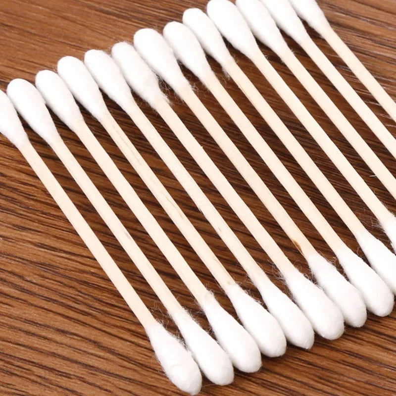 200pcs/Box Bamboo Baby Cotton Swab Wood Sticks Soft Cotton Buds Cleaning of Ears Tampons Cotonete Pampons Health Beauty