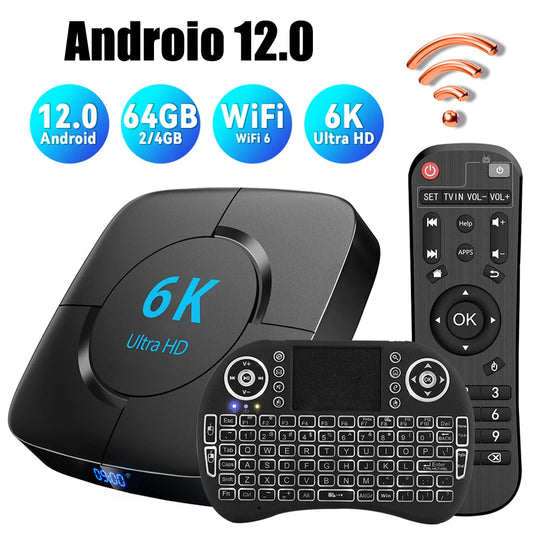 Android 12.0 Set-top Box Allwinner H618 CPU Support 6K HDR Media Player 4GB RAM 32G 64G WIFI6 2.4G&5.8G BT5.0 3D Smart TV Box