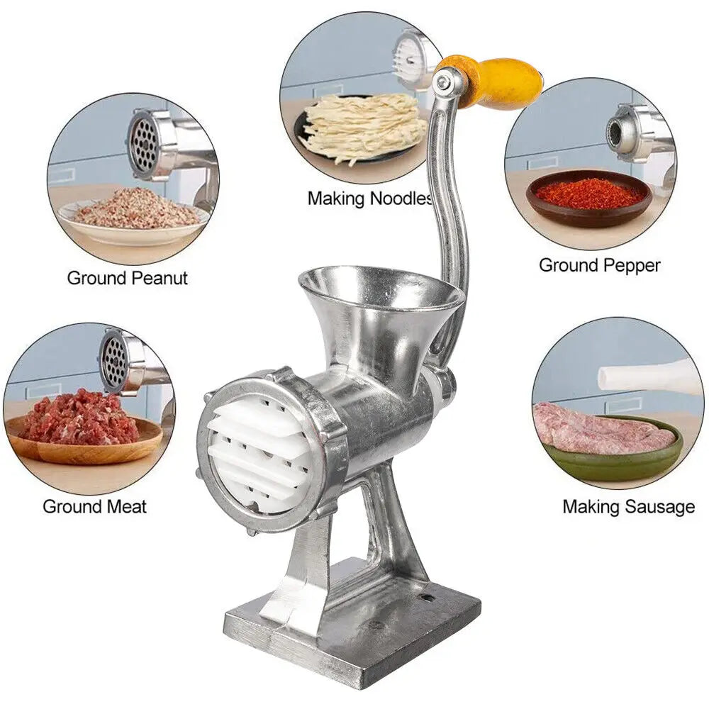 Heavy Duty Meat Grinder Mincer Stuffer Manual Sausage Filler Sauce Maker Machine