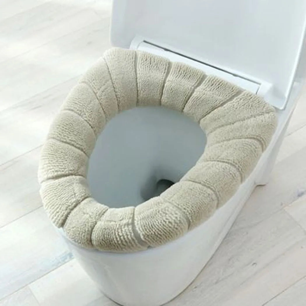 Toilet Seat Cushion Winter Velvet Warm Seat Cover Washable Universal Toilet Seat Mat Bathroom Seat Case Toilet Lid Accessories