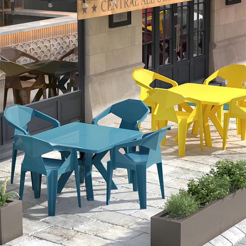 Outdoor plastic chairs, thickened beach night market, large stalls, table and chair set, dining table, back chair, restaurant