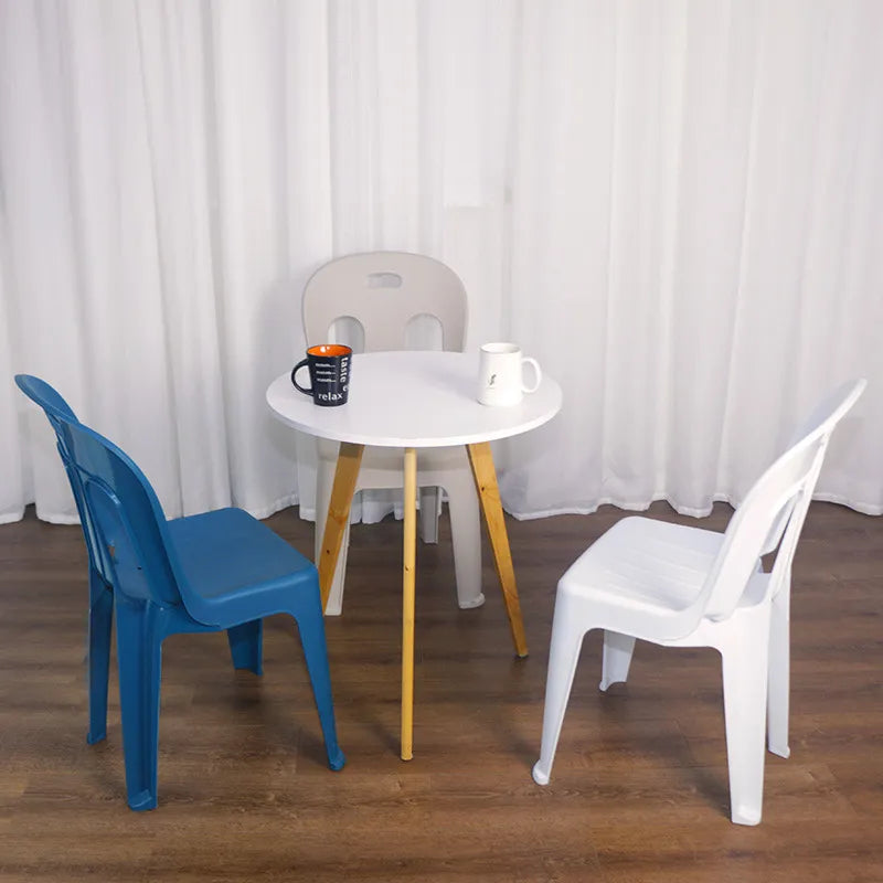 128Plastic chair thickened Nordic leisure home dining chair adult backrest chair outdoor food stall armless table and chair