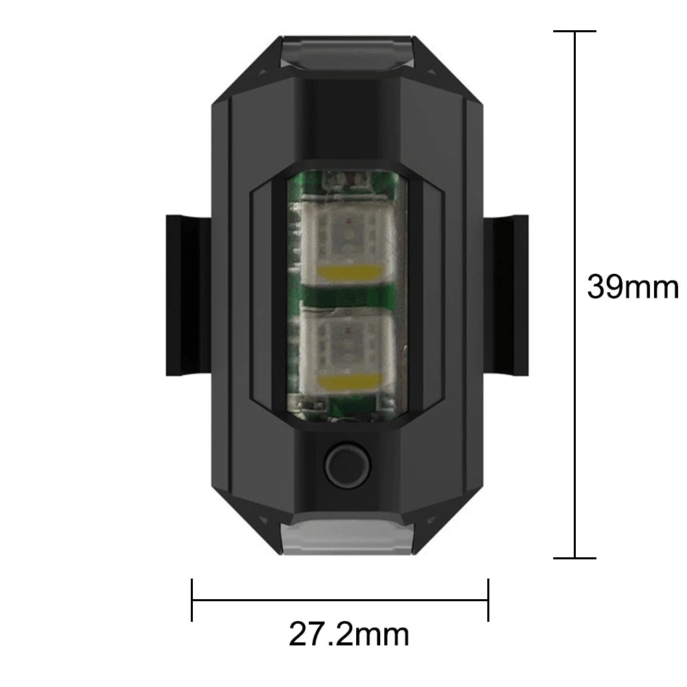 USB Rechargeable Waterproof LED Bicycle Taillight Drone Aircraft Signal Lights