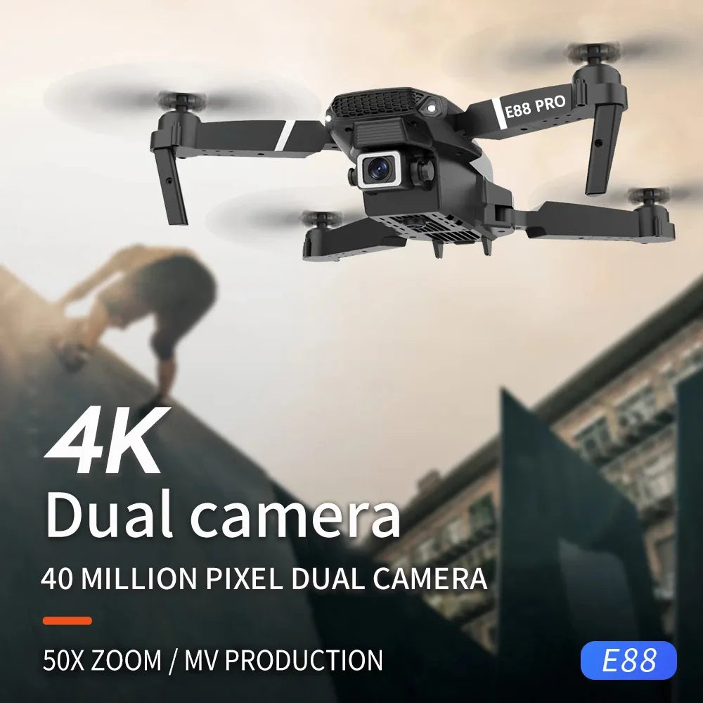 Nouveau Drone E88 PRO professionnel, caméra HD grand Angle 10K, hauteur fixe, télécommande pliable, hélicoptère Quadrotor, jouet pour enfants