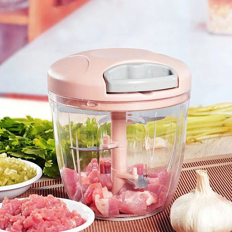 500/900ML Portable Garlic Chopper Manual Meat Mincer Crusher Vegetable Onion Cutter Food Kitchen Chopper Kitchen Tool