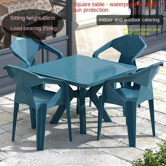 Outdoor plastic chairs, thickened beach night market, large stalls, table and chair set, dining table, back chair, restaurant