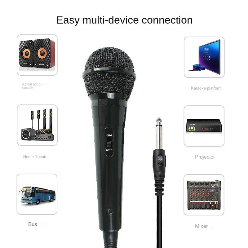 Professional Wired Dynamic Microphone Vocal Mic with XLR to 6.35mm Cable for Karaoke Recording