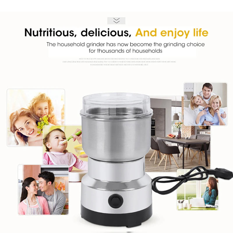 Mini Electric Grinder Household 300ml Ultrafine Baby Food Pulverizer Coffee Grinder Spice Pepper Grinder Grain Mill 2/4 Blades_Yu Sweetie