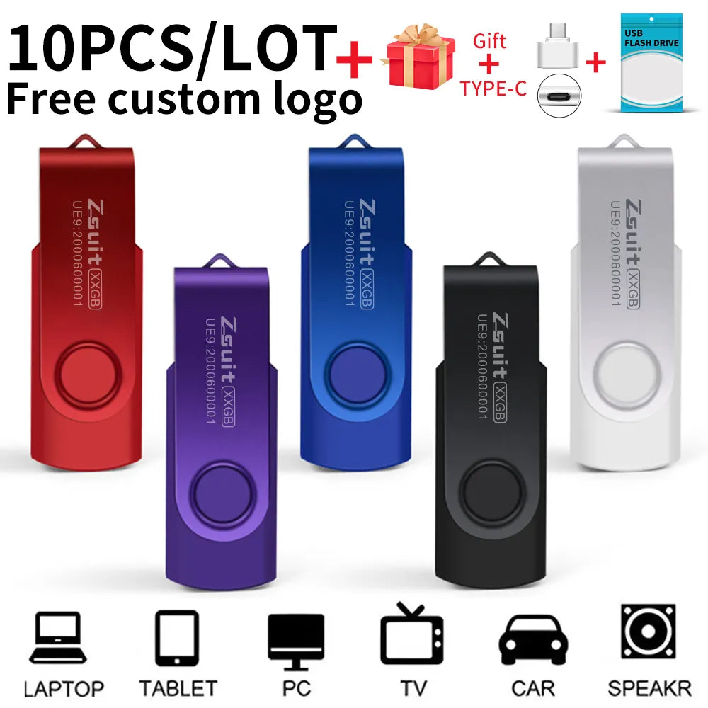 clé USB 64GB 32GB clé USB haute vitesse 16GB clé mémoire Logo personnalisé gratuit cadeau métal mémoire U disque livraison gratuite