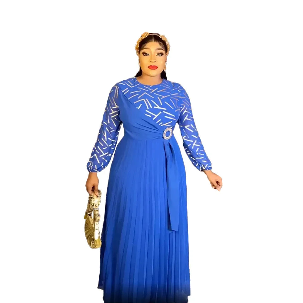 African Maxi Dresses For Women 2024 Plus Size Evening Party Long Dress Africa Clothing Elegant Kaftan Muslim Chiffon vestido