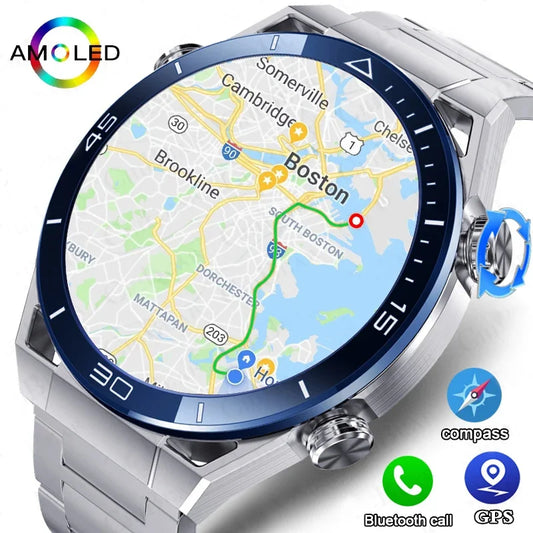 Montre connectée ECG + PPG pour hommes, GPS, piste de Sport, Fitness, boussole extérieure, appel Bluetooth, écran tactile HD, nouveau