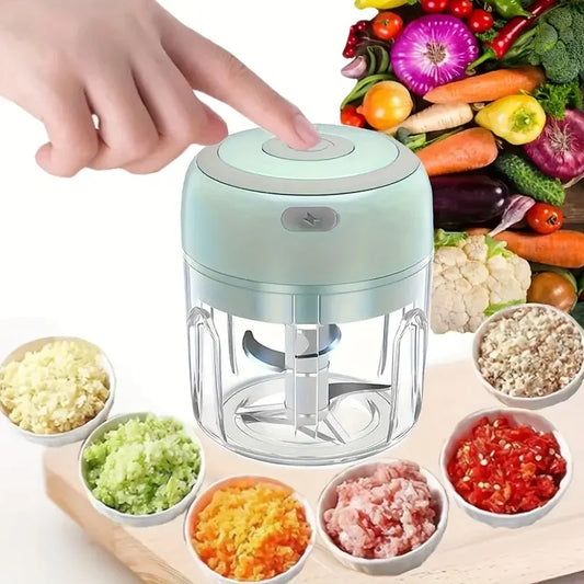 Electric Food Chopper Meat Grinder Garlic Crusher Wireless Garlic Press Vegetable Chopper Masher Machine USB Kitchen Gadgets