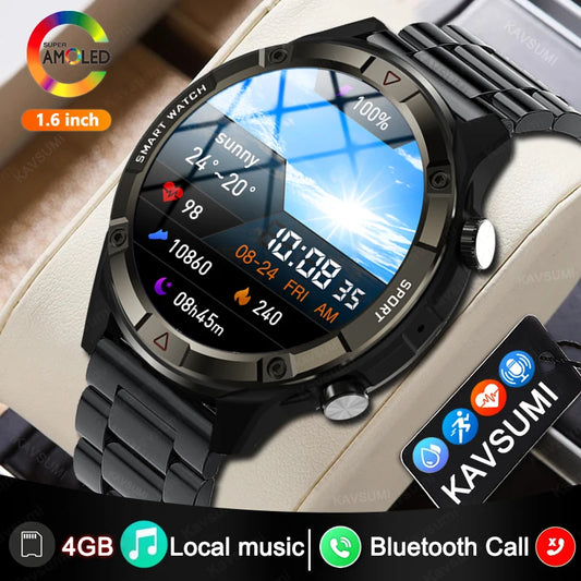 Montre connectée pour hommes, écran 2024x454, affichage toujours de l'heure, appels Bluetooth, musique locale, téléphone Android iOS, nouveau, 454