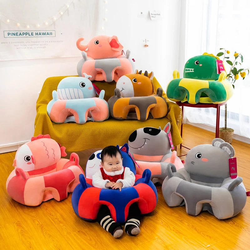 Housse de siège de Support de canapé pour bébé, chaise en peluche, apprendre à s'asseoir, confortable, dessin animé, nid bouffant, lavable, chaise longue en peluche pour bébé