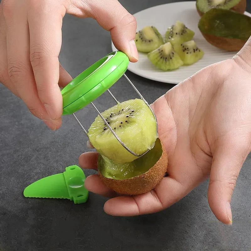 Creative Kiwi Cutter Knife Kitchen Fruit Slicer Peeler Scooper Detachable Salad Cooking Tools Lemon Kiwi Peeling Kitchen Gadgets