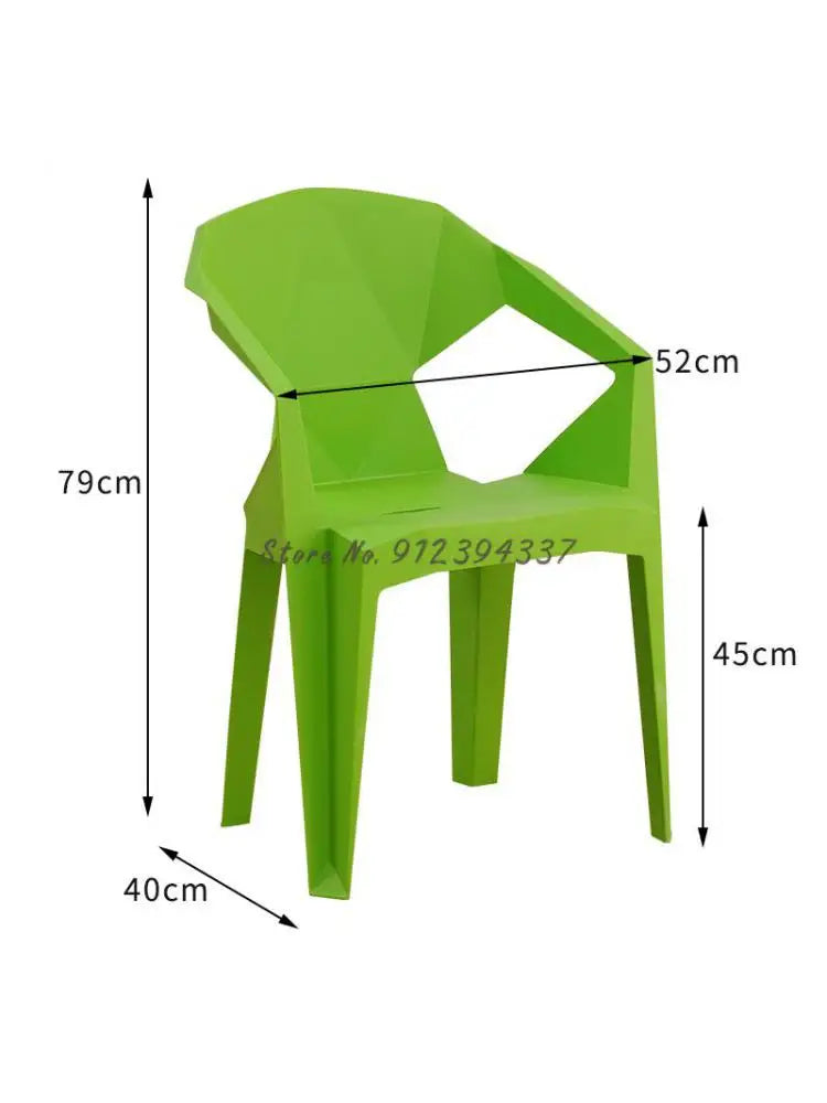 Thickened plastic chair backrest food stall simple beach chair outdoor barbecue night market plastic dining chair can be