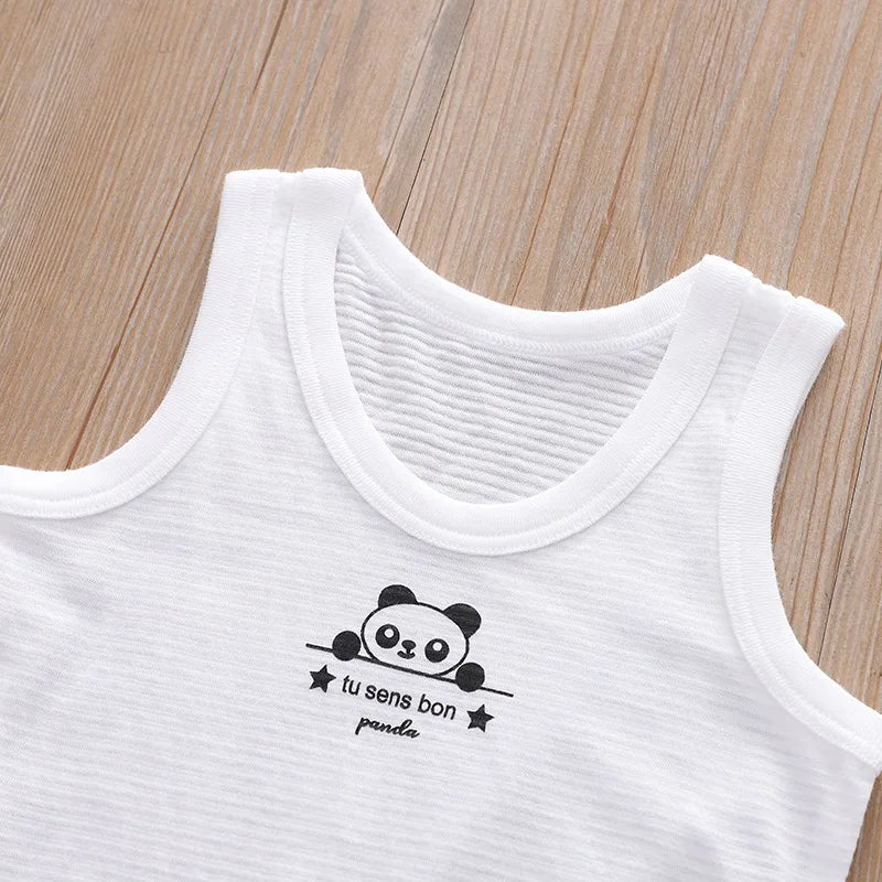 Vest Tops For Boys Girls Summer Children Clothes Cotton Shirts Baby boy Cartoon Tank Top Infant Knitted Undershirt 2022