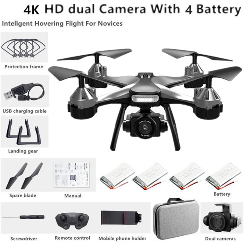 Nouveau professionnel JC801 UAV 4k HD caméra grand Angle WiFi Fpv RC aérien quadrirotor hélicoptère caméra gratuit jouet pour enfants cadeau