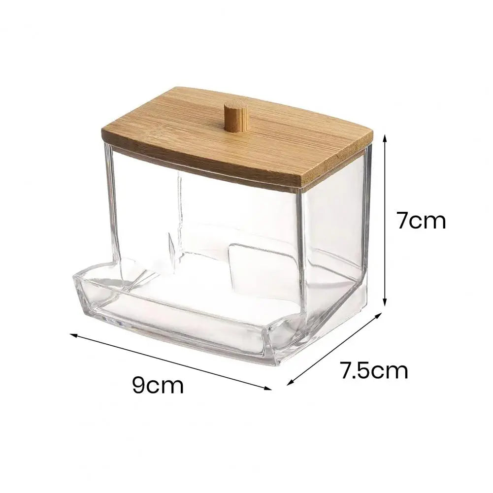 Cotton Swab Box With Lid Dustproof Transparent Visible Design Toothpicks Cotton Swab Dispenser Storage Case