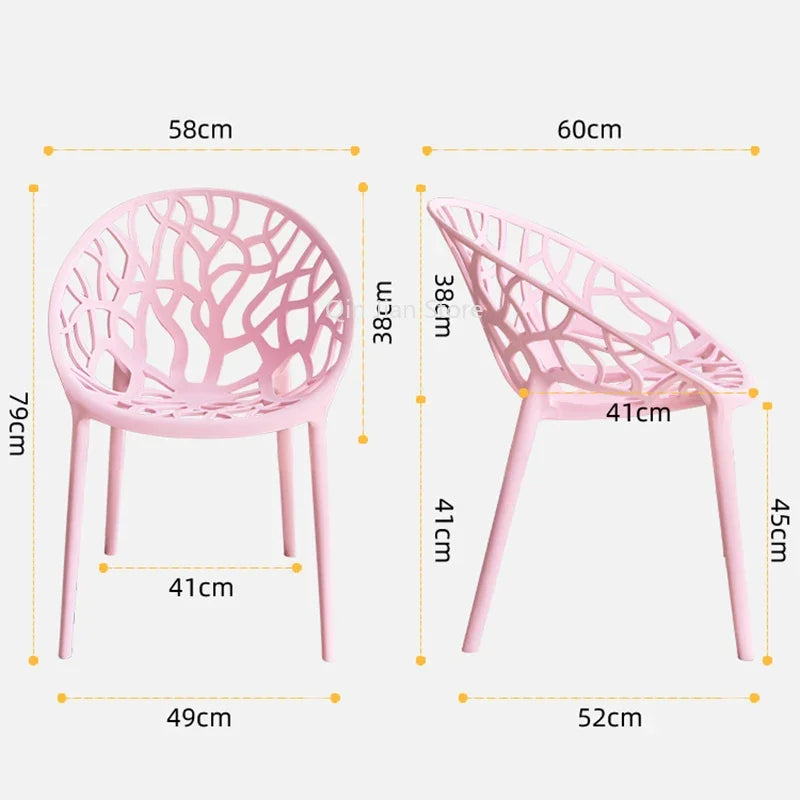 Chaise De salle à manger en plastique industriel, Support arrière jaune nordique, balcon, chaises De styliste, canapé Cadeiras De Plastico, meubles WXH35XP