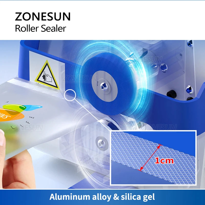 ZONESUN ZS-GLF1P Mini Aluminum Foil Plastic Film PE Coated Paper Bag Sealer Roller Sealing Machine