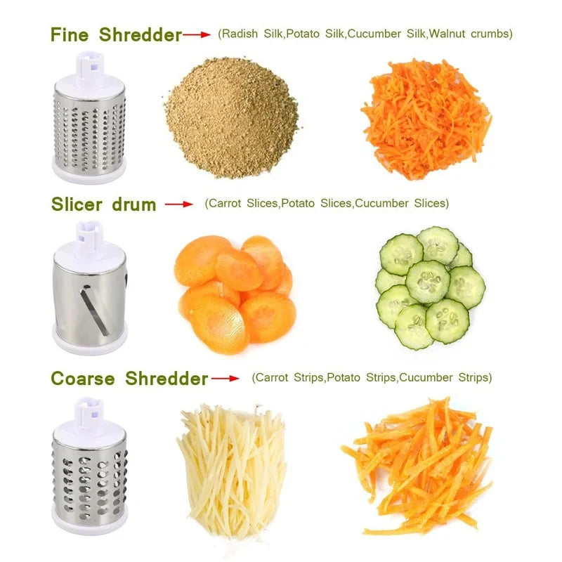 Manual Vegetable Grater Potato Carrot Cutter Slicer Stainless Steel Vegetable Shredder Cheese Roller Cutter Home Kitchen Gadgets