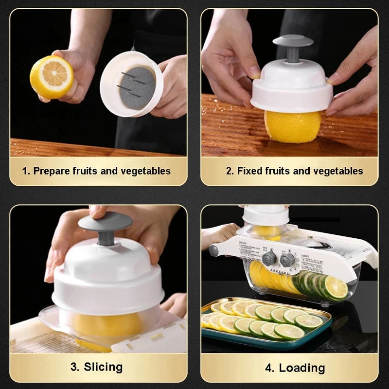 Lemon Slicer Multifunctional Fruit Potato Grater With Basket Vegetable Chopper Carrot Cutter Slicer Kitchen Vegetable Grater