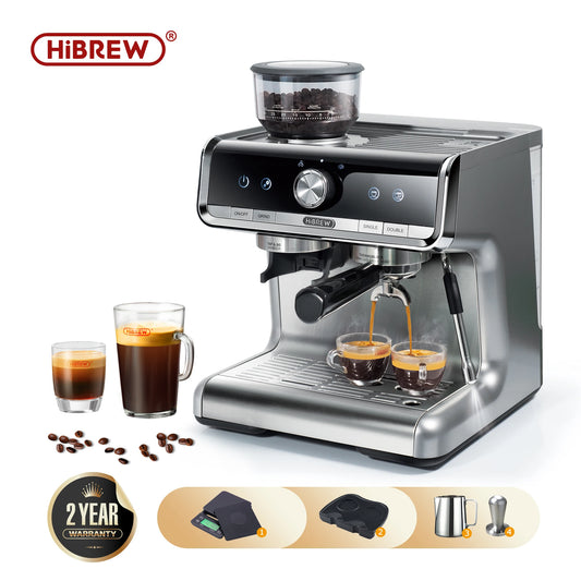 HiBREW  Barista Pro 19Bar Bean to Espresso,Cafetera  Commercial Level Coffee Machine with Full Kit for Cafe Hotel Restaurant H7