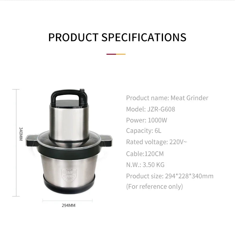 small multifunction electric food grinders machine 6l fufu blender mini pounder yam pounding electr meat grinder for sale_Yu Sweetie