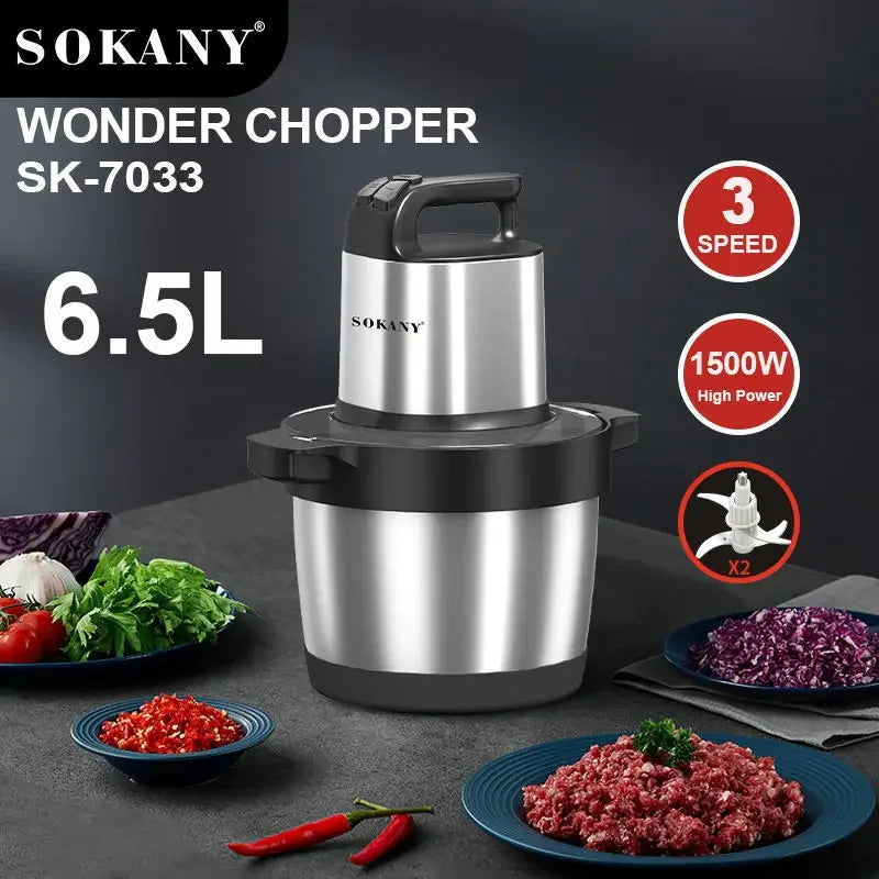 6.5 Liters Food Chopper Electric, Meat Grinder with 2 Bi-Level Blades, Kitchen Cutter for Vegetable, Onion, Garlic, Meat, Nuts_Yu Sweetie