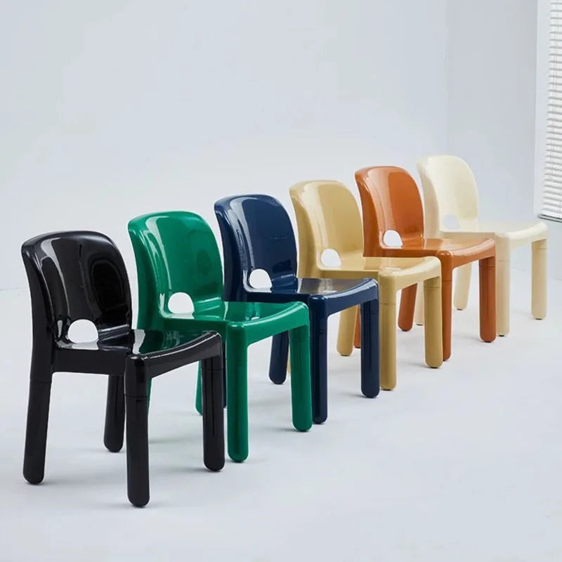 Comfortable Plastic Dining Chairs Modren Aesthetic Black Free Shipping Chair Waterproof Ergonomic Meubles Home Furniture