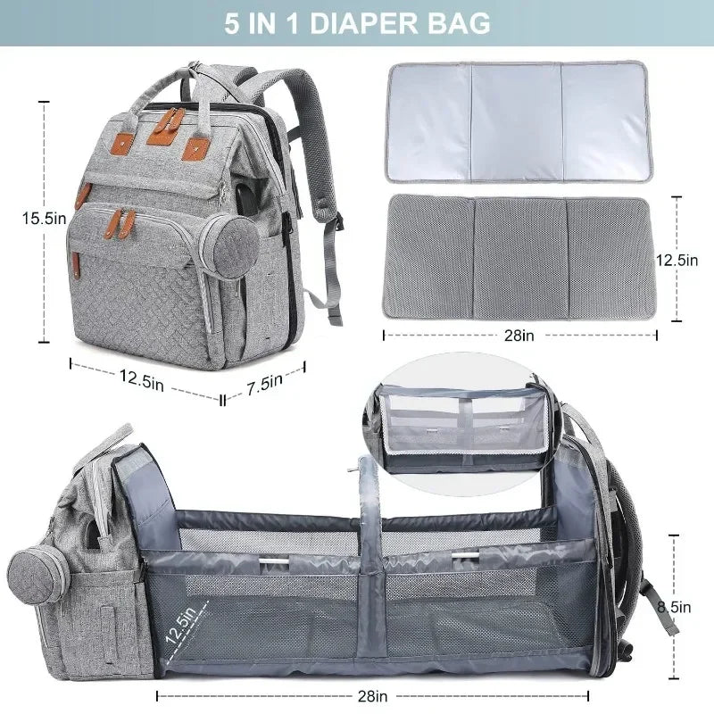 Baby Nappy Changing Bags Changing Station Portable Baby Bed Travel Bassinet Folding Crib Shade Cloth Changing Pad Waterproof