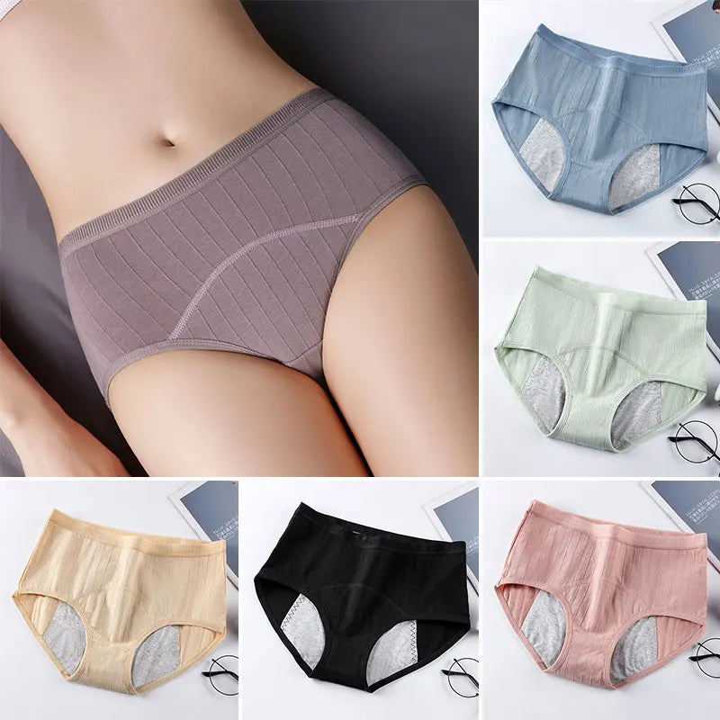 Cotton Menstrual Panties for Women Physiological Leak Proof Briefs Underwear Menstruation High Waist Female Period Underpants