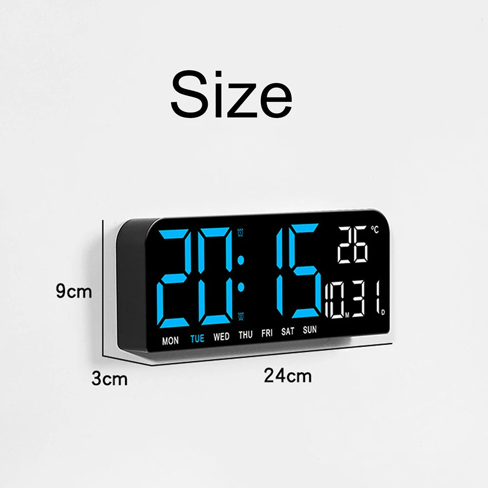 Electronic Digital Alarm Clock LED Display Clock with Sleep Button 5 Modes Adjustable Brightness Wall Desk Clock For Home Decor