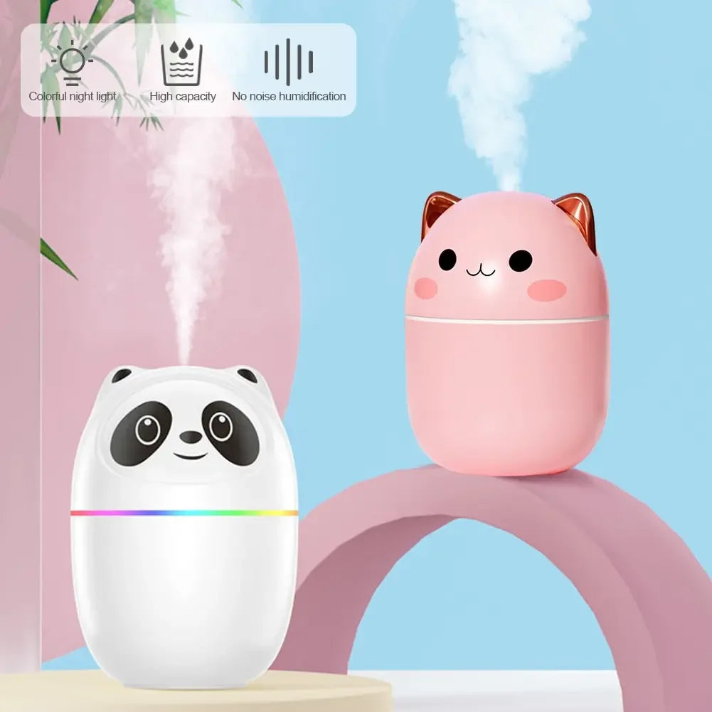 Kitten and Bear Humidifier Cute Air Humidifier Home Essential Oil Diffuser Household Car Air Purifier Essential Oils Humidifiers