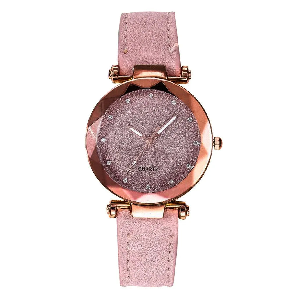 Women Watch Rhinestone Romantic Starry Sky Wristwatch Fashion Ladies Leather Watch Clock For Women Relogio Feminino Montre Femme