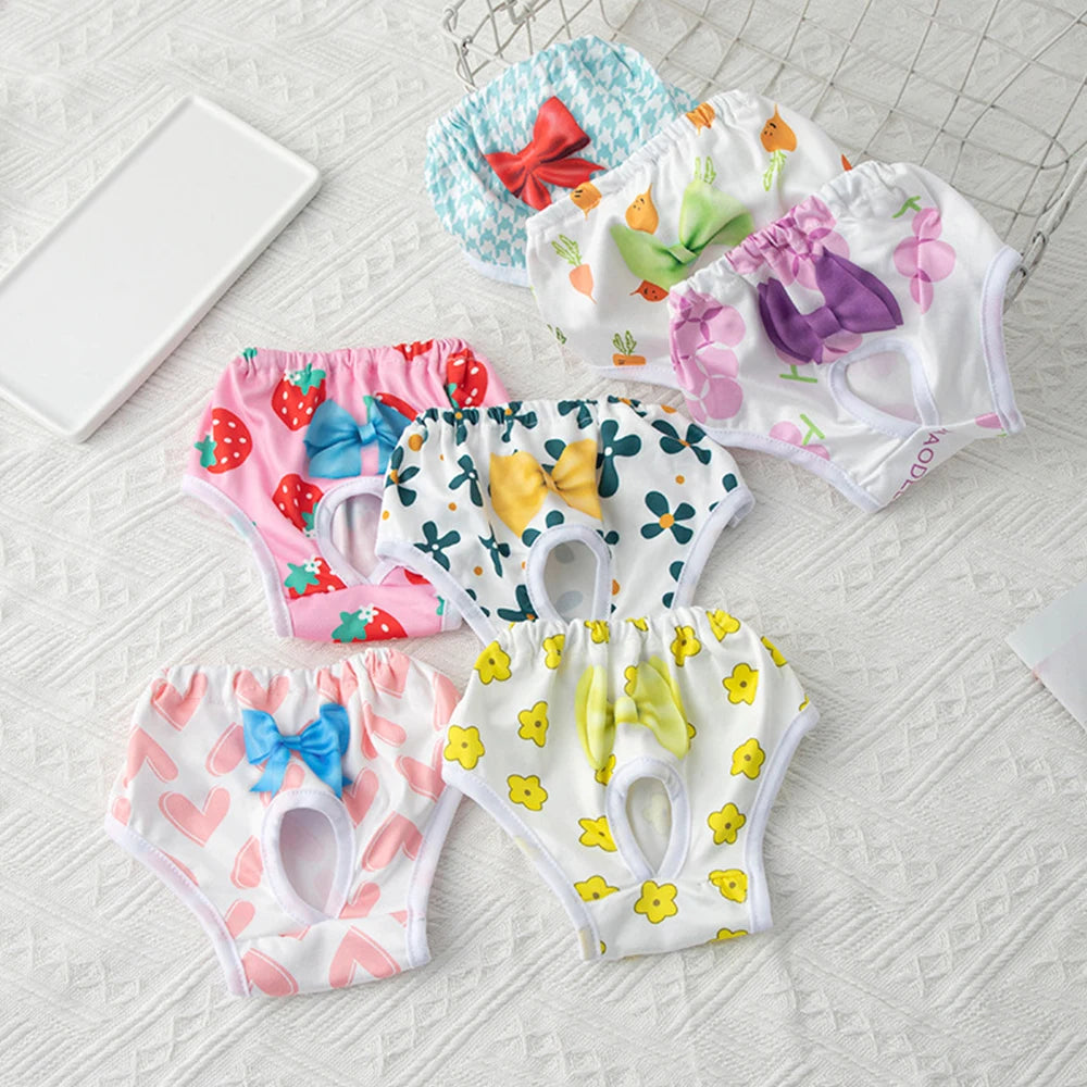 Dog Diapers Physiological Pant Flower Dog Diaper Clothes Puppy Women's Panties Shorts Underwear Princess Pet Panties Dog Clothes