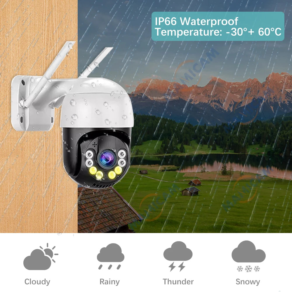 WIFI Wireless System CCTV Camera Kit H.265 4MP Outdoor PTZ Security Audio AI Face Detect 8CH NVR Video Surveillance Set ICSee_Winnie Lin