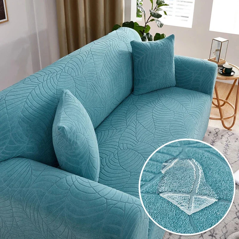 Waterproof Jacquard Sofa Covers 1/2/3/4 Seats Solid Couch Cover L Shaped Sofa Cover Protector Bench Covers